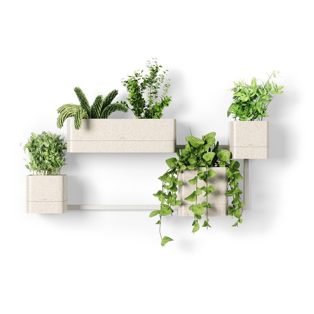 Cepewa Set Di 6 Fioriere Bianco 15 Cm Altezza 5 Cm | Vaso Per Erbe Aromatiche Da Appendere Ed S 687991