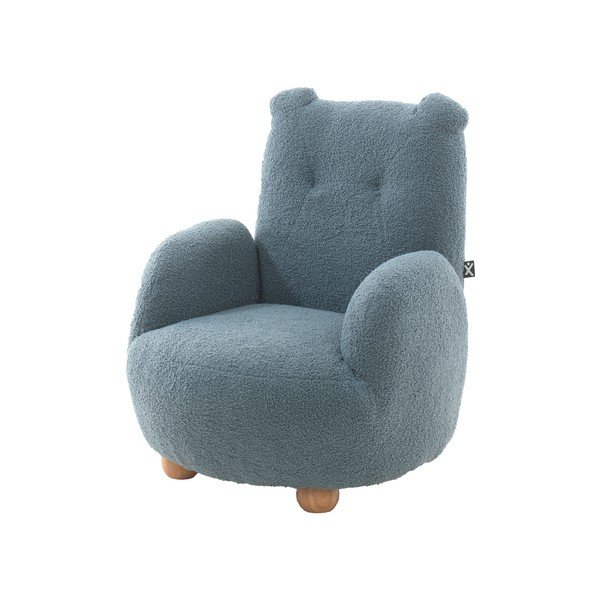 Poltrona per bambini blu con rivestimento in bouclé Rocky – Vipack