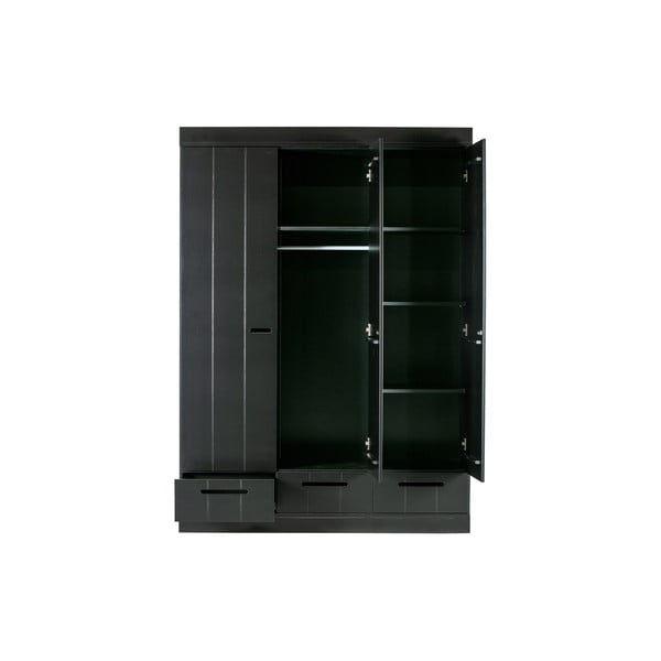 Armadio in pino nero 140x195 cm Connect - WOOOD-image-3