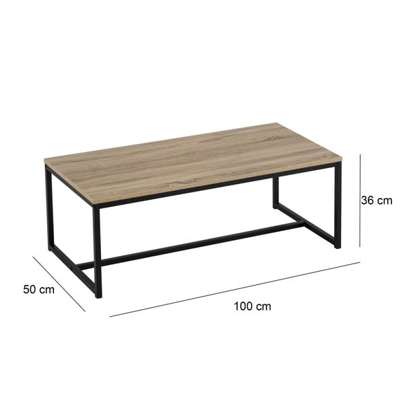 Tavolino in colore naturale 50x100 cm Urban - Casa Selección-image-2