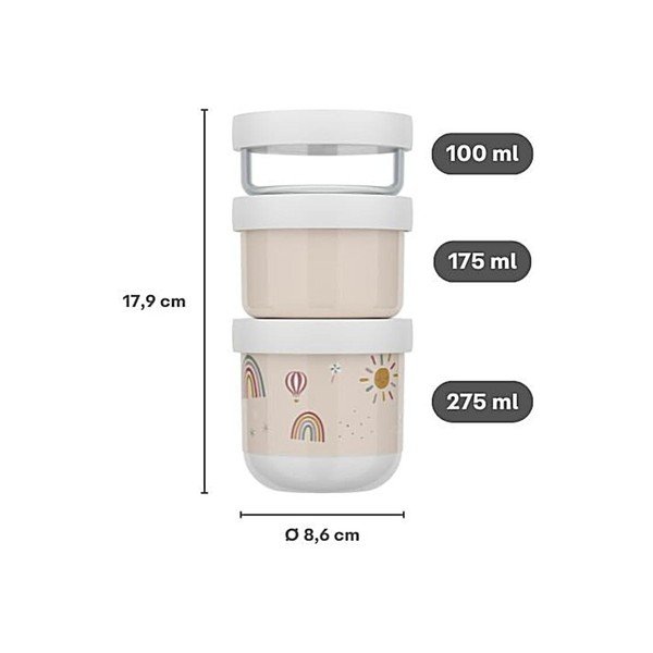 Portapranzo per bambini verde chiaro in plastica 3 pz Little Farm – Mepal-image-4