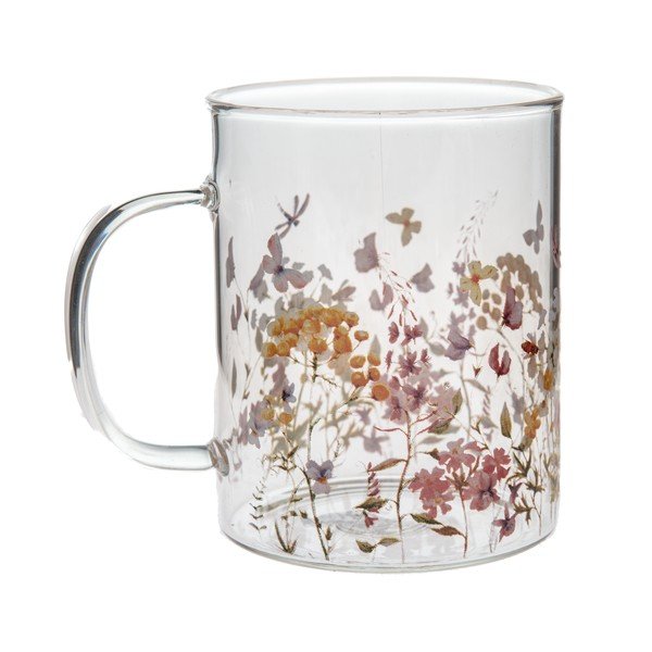 Tazza in vetro 410 ml Flowers – Dakls