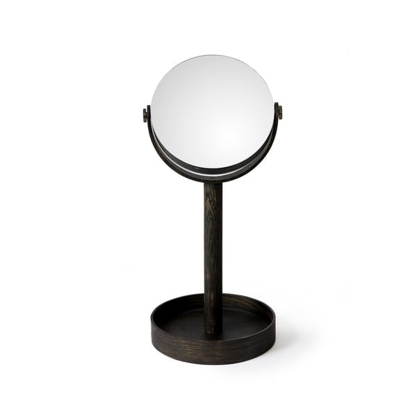 Specchio da tavolo con ripiano in legno di quercia Dark Magnify - Wireworks-image-2