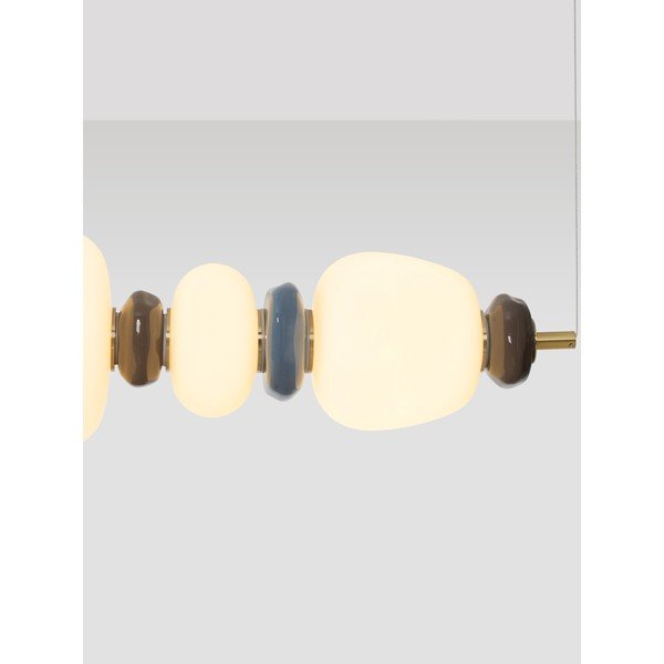 Lampadario LED bianco/dorato in metallo con paralume in porcellana/con paralume in vetro con intensità regolabile Palo – Nova Luce-image-1