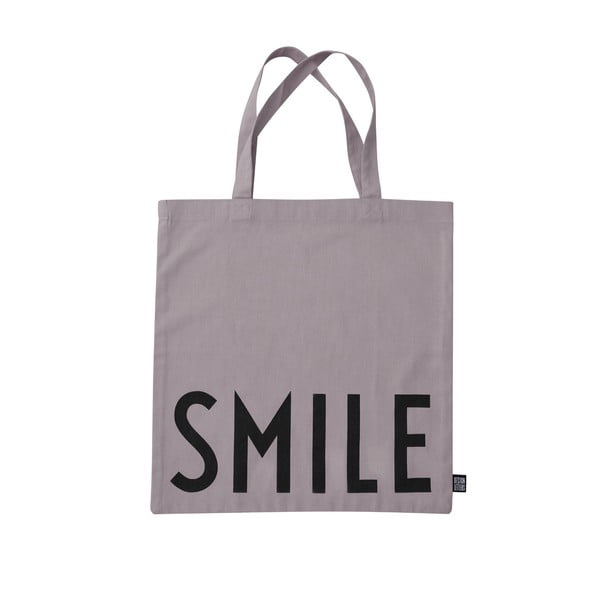 Borsa di tela viola Smile - Design Letters