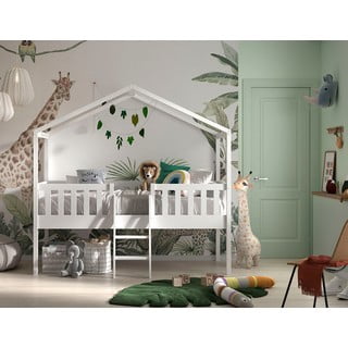Letto per bambini in legno di pino bianco rialzato 90x200 cm DALLAS - Vipack