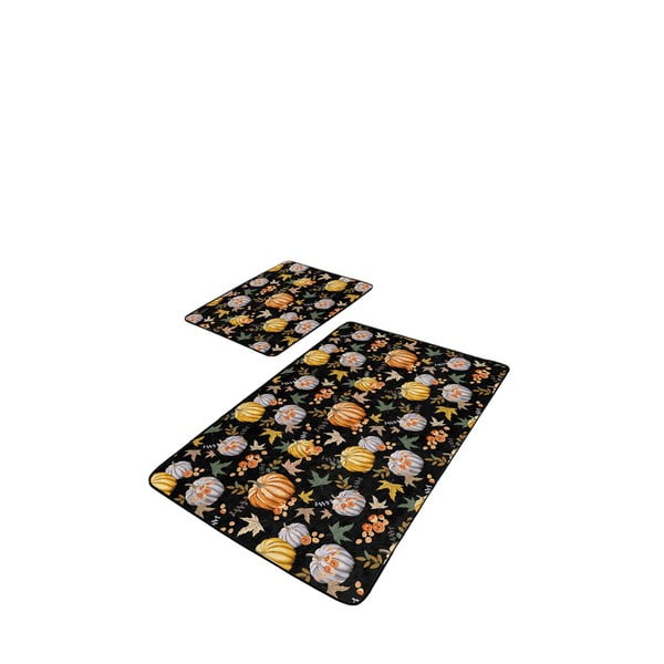 Tappetini da bagno nero-arancio in set di 2 pezzi 60x100 cm - Mila Home