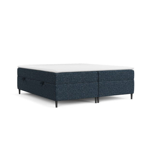 Letto boxspring blu scuro con contenitore 180x200 cm Araya - Maison de Rêve