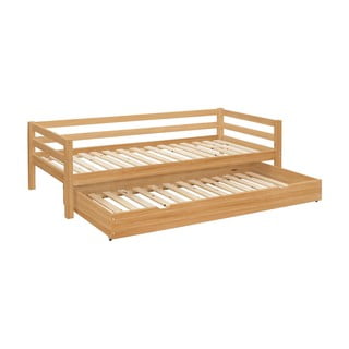 Letto da bambini estraibile di colore naturale in pino massiccio 90x200 cm Alpi – Støraa