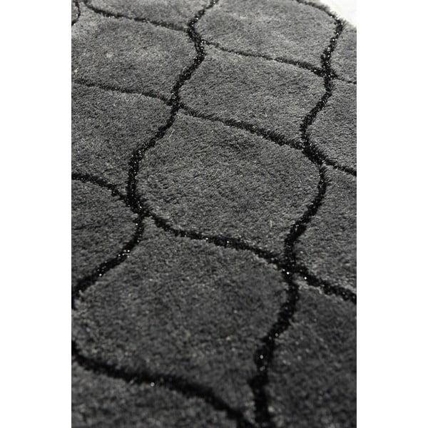 Set di 2 tappeti da bagno rettangolari grigio scuro Wave - Foutastic-image-3