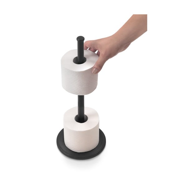 Porta carta igienica nero opaco in acciaio Lava – Metaltex-image-2