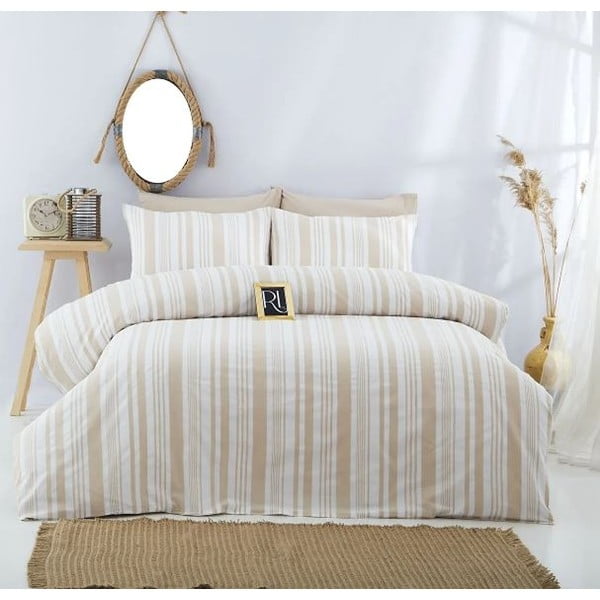Biancheria da letto matrimoniale in cotone beige 200x220 cm - Mila Home