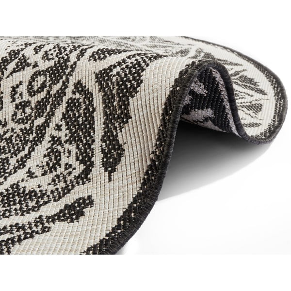 Tappeto da esterno nero e crema, ø 200 cm Siruma - NORTHRUGS-image-2