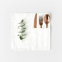 Set di 2 tasche in lino bianco per posate White - Linen Tales