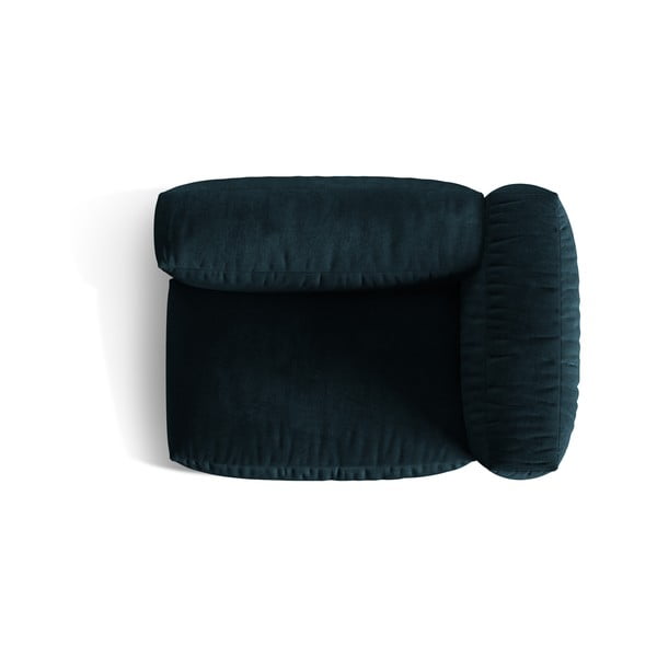 Parte divano componibile blu scuro (con penisola a destra) con rivestimento in velluto Martina – Micadoni -image-3