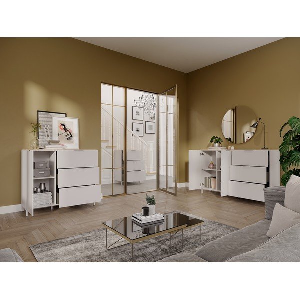 Armadietto color crema opaco 68x98x40 cm Savoca – Germania-image-1