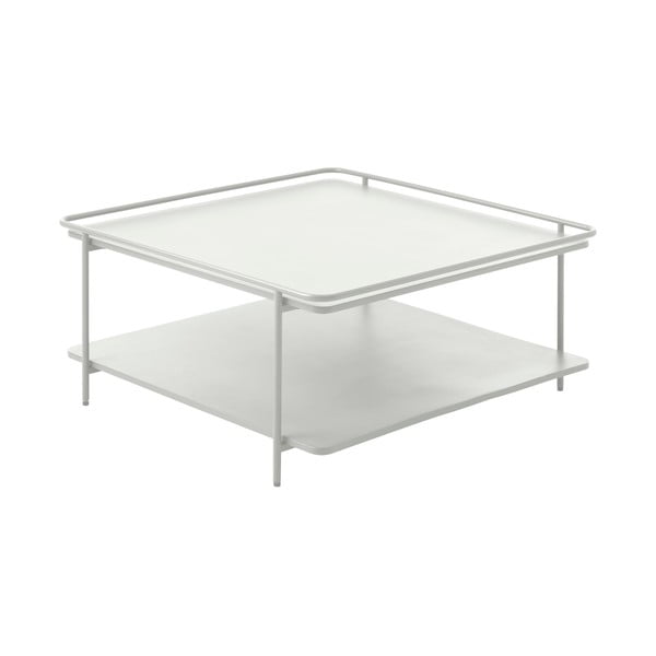 Tavolino da salotto grigio chiaro in metallo 75x75 cm Yuba – Unique Furniture-image-1