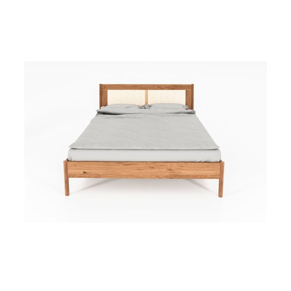 Letto matrimoniale in rovere con testiera in rattan 160x200 cm Pola - The Beds-image-3