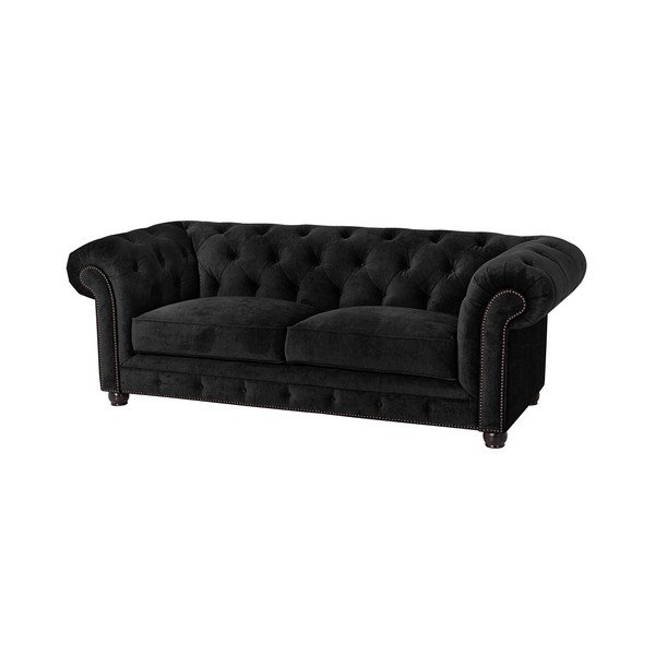 Divano nero Orleans Velvet, 216 cm - Max Winzer-image-1