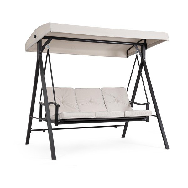 Dondolo da giardino color antracite/beige in metallo Taurus – Bizzotto