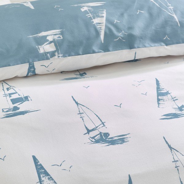 Set copripiumino e federa blu per letto singolo 135x200 cm Salcombe Boats – Catherine Lansfield-image-4