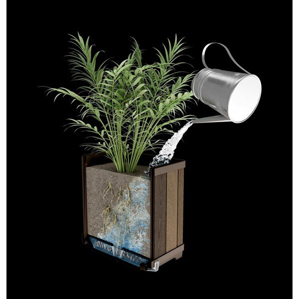 Vaso per fiori in plastica con sistema di auto-irrigazione Deco Square – Keter-image-2