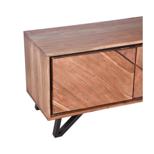 Mobile TV di colore naturale in acacia massiccia 150x51x40 cm Ambala – Interia Home & Living-image-4