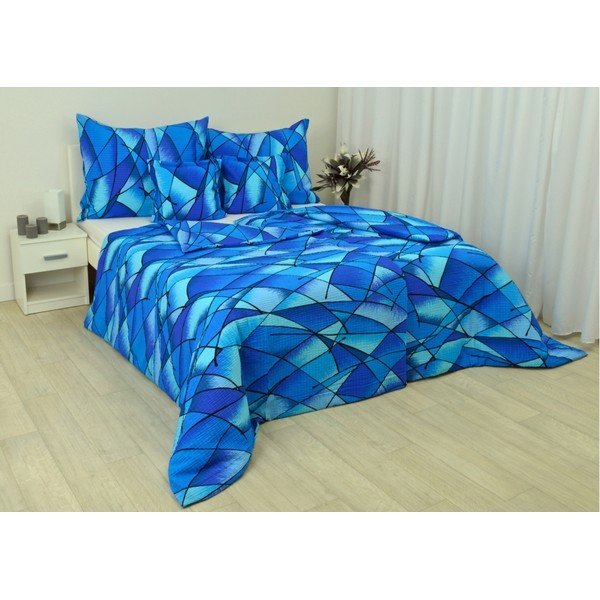Lenzuola in crêpe blu per letto singolo 140x200 cm Rainbow - Unknown
