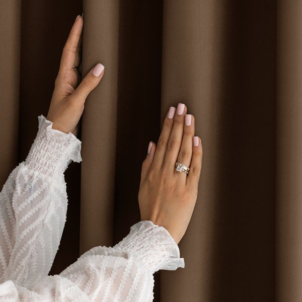 Tenda parzialmente oscurante marrone 140x250 cm Carli Tie – Restilo-image-2