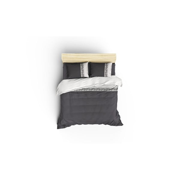 Biancheria da letto in cotone grigio con lenzuolo Cotton Box , 200 x 220 cm Rosinda - Mijolnir