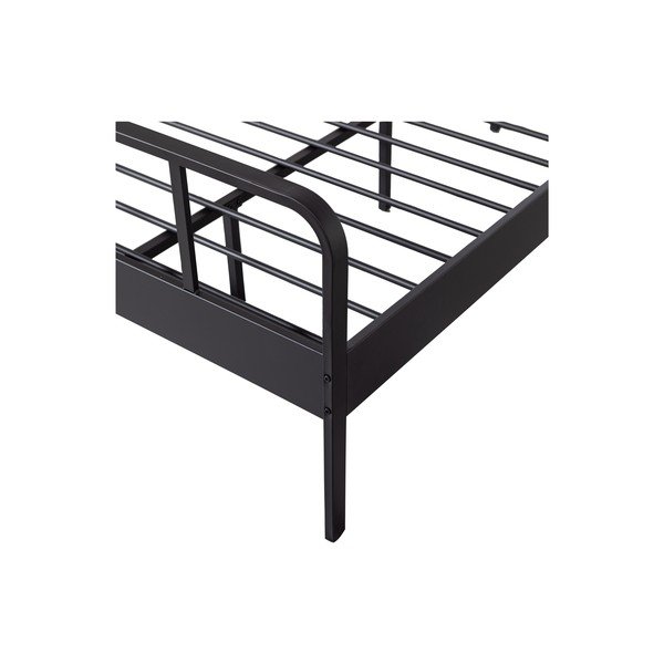 Letto singolo in metallo nero con griglia 120x200 cm Mees - WOOOD-image-4