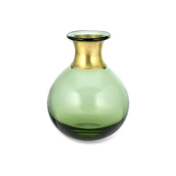 Vaso in vetro verde, altezza 11 cm Miza - Nkuku