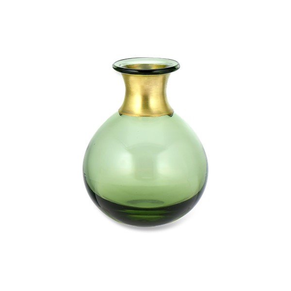 Vaso in vetro verde, altezza 11 cm Miza - Nkuku