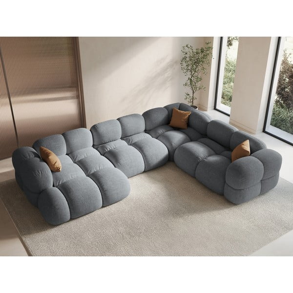 Divano angolare grigio (con penisola a destra/a U) Loretto – Cosmopolitan Design-image-1