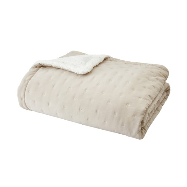 Copriletto trapuntato crema in lana d'agnello 220x230 cm Cosy Nori - Catherine Lansfield
