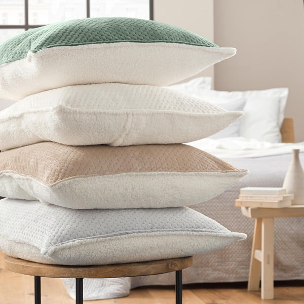 Set con copriletto e federa verde in sherpa 220x240 cm Mylene – douceur d'intérieur-image-2