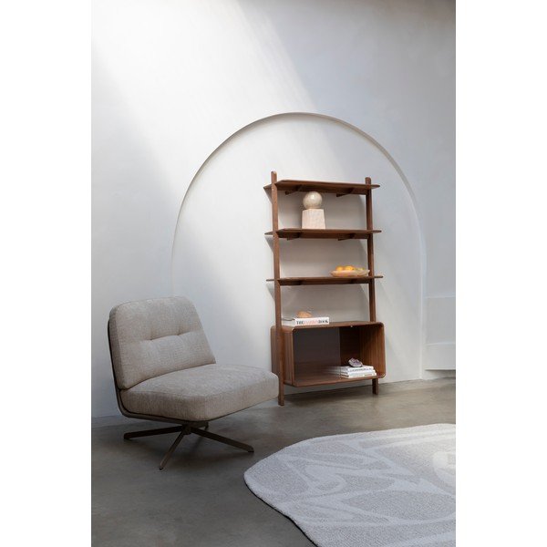 Libreria marrone in frassino massiccio con porte scorrevoli 90x180x35 cm Rise – Zuiver-image-4