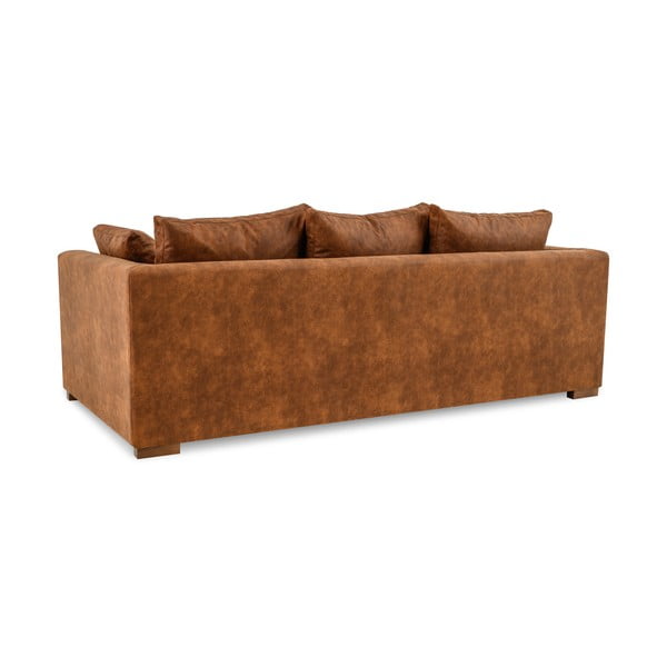 Divano in similpelle marrone cognac 225 cm Hamburg - Scandic-image-4