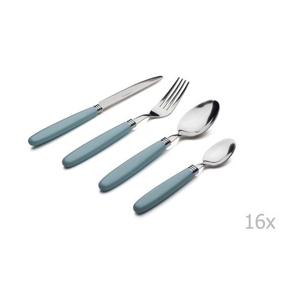 16dílná sada příborů s modrou rukojetí Sabichi Elkie