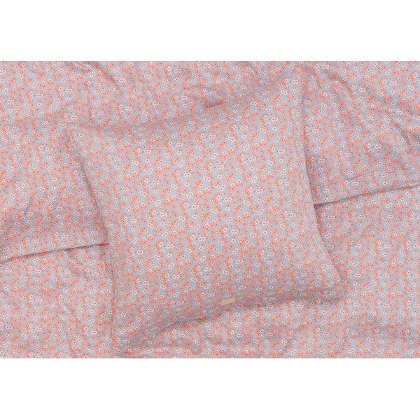 Lenzuolo matrimoniale in cotone sateen azzurro-rosa 200x220 cm Pleasantly - JUNA-image-1
