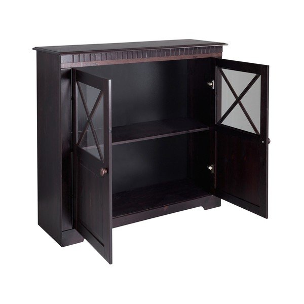 Vetrina in legno di pino marrone scuro 95x35 cm Lisa - Støraa-image-2