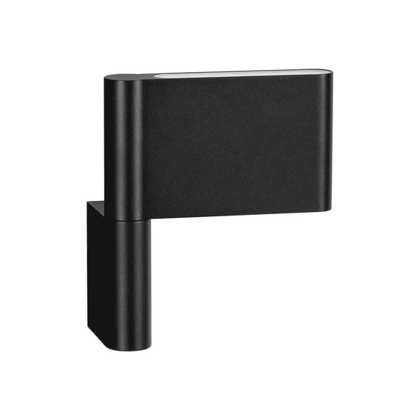 Lampada da parete LED nera opaca in alluminio con struttura flessibile Flusso – Nova Luce