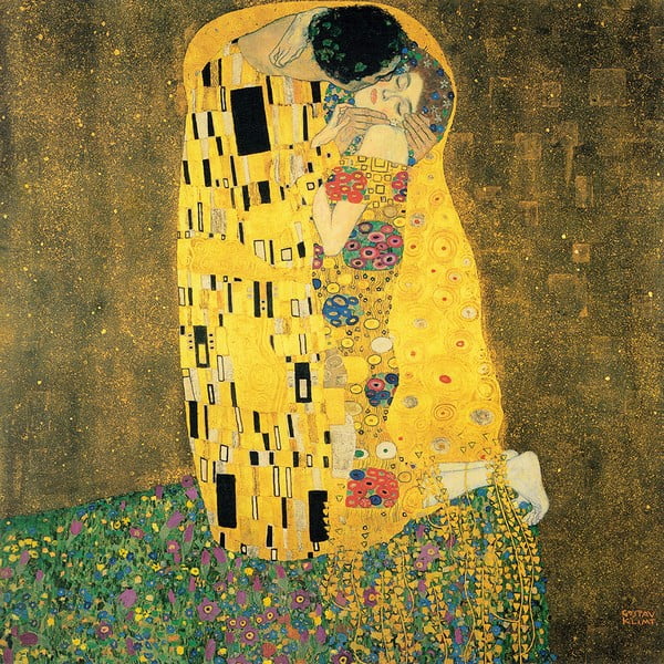 Riproduzione di Gustav Klimt Il bacio, 90 x 90 cm Gustav Klimt - The Kiss - Fedkolor