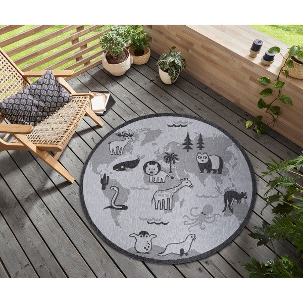 Tappeto rotondo grigio ø 120 cm Animal World - Hanse Home-image-1