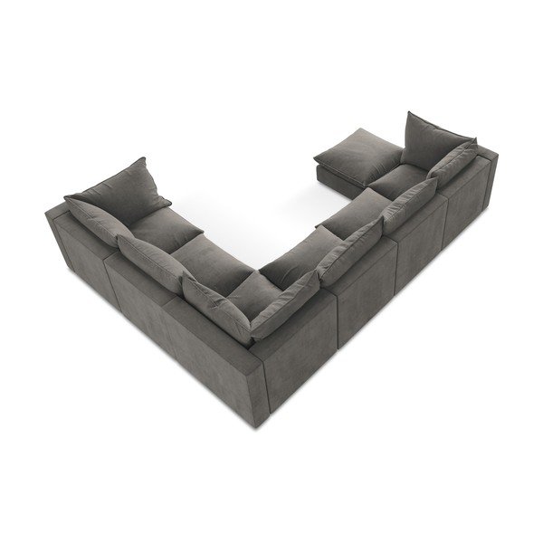 Divano angolare grigio scuro (con penisola a destra/a U) Manao – Makamii-image-3