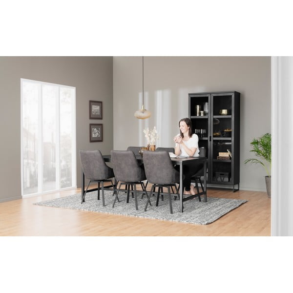 Vetrina in rovere nero 95x195 cm Everett - Rowico-image-1