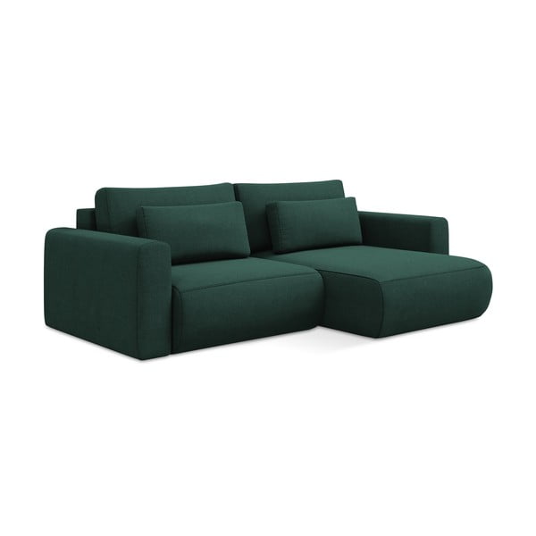 Divano angolare verde allungabile/con contenitore (con penisola a destra/con chaise lounge) Kapua – Makamii-image-1
