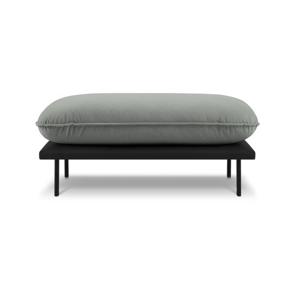 Sgabello in velluto grigio Auguste - Interieurs 86-image-2