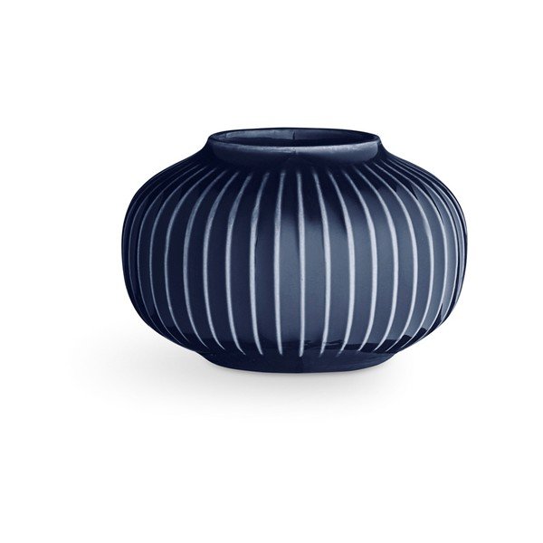 Portacandele in porcellana blu scuro Hammershoi, ⌀ 10 cm - Kähler Design