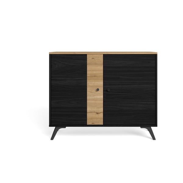 Cassettiera bassa in rovere nero/naturale 92x81 cm Texas - Marckeric